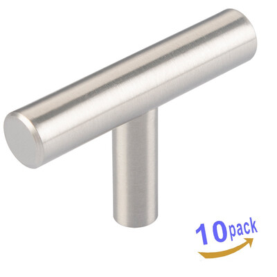 

2" Ø12 mm Stainless Steel Kitchen Door Cabinet T Bar Handle Pull Knob 10 Pack