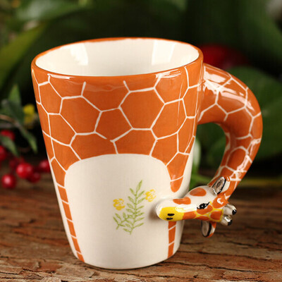 

Fun play birthday gift girl Christmas gift for girlfriend creative practical ornaments Valentines Day gift stereo ceramic cup mark coffee milk cup giraffe