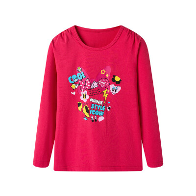 

Disney Disney Sleeping Elasticity Girls Girls Children Round Long Sleeve Shirt 28700A0 Watermelon Red 110