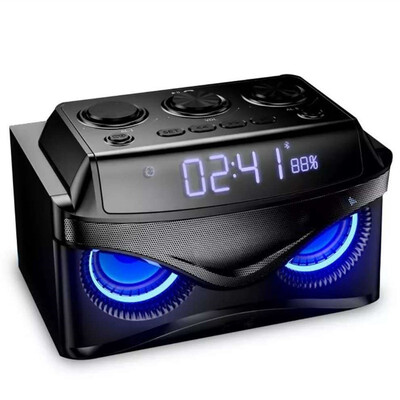 

21 Bluetooth audio clock alarm stereo call speaker FM radio TF card U disk MP3 player portable subwoofer AUX USB media machine