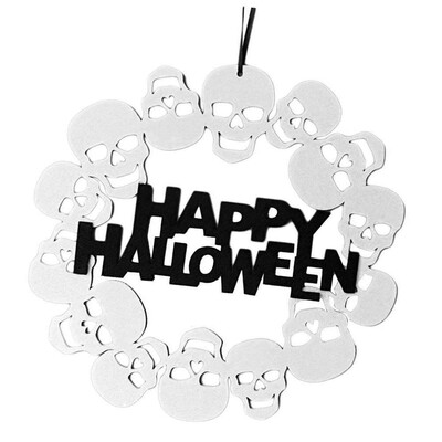 

UpperX Halloween Non-Woven Hanging With Skull Heads Door Wall Decoration Halloween Party Supplies