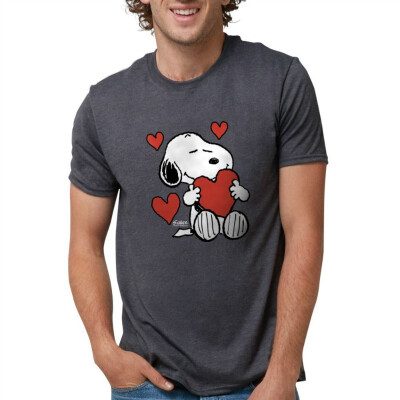 

CafePress - Peanuts Snoopy Heart T-Shirt - Mens Tri-blend T-Shirt