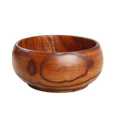 

UpperX Large soup bowl wood handmade food containers dinner dishes vintage salad rice Japanese style tableware noodles16cm