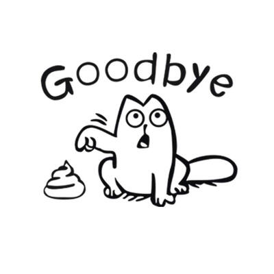 

UpperX Funny Toilet Seat Wall Sticker Goodbye Cat Removable Waterproof Stickers