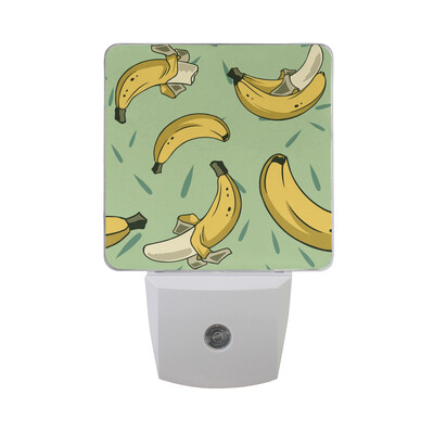 

ALAZA LED Night Light With Smart Dusk To Dawn SensorPop Art Banana Pattern Black Plug In Night Light