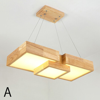 

Baycheer HL487597 Modern White Lighting Suqare 36W Acrylic Lampshade 3 Light Wooden Chandelier