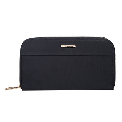 

TRAVELON Large Capacity Portable Travel Clutch Jewelry Bag Jewelry Storage Bag 43309 Black 580