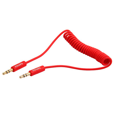 

Philips (PHILIPS) SWR2102 3.5 аудиокабель спиральный витой стерео аудиокабель красный автомобиль 3.5AUX линия 1 метр