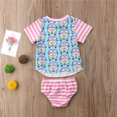 

Toddler Kids Baby Girls Outfits Clothes Car T-shirt TopsPantsShorts 2PCS Set