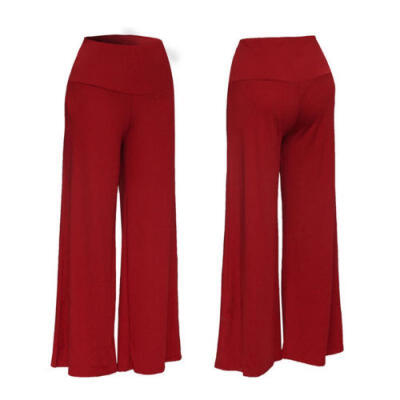 

Womens OL Office Loose Stretch High Waist Wide Leg Long Pants Palazzo Trousers