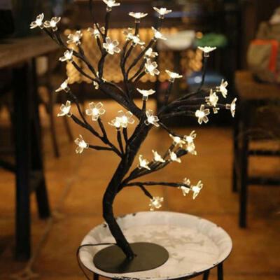 

Xmas Sakura Blossom Desk Bonsai Tree LED Light Table Twig Light Home Party Decor