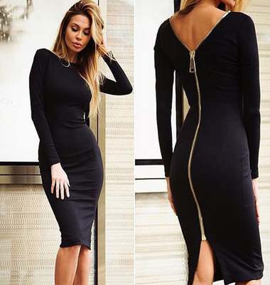 

Dress New dress big skirt European&American zipper dress