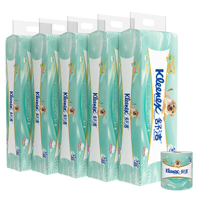 

Kleenex toilet paper green tea chamomile printing fragrance 3 layer paper roll toilet paper 50 value family equipment