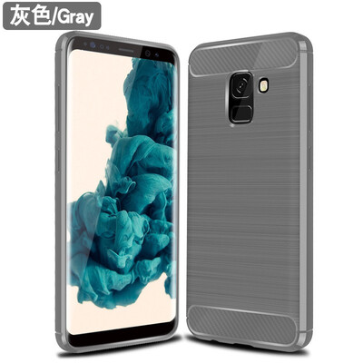 

Fivice Samsung Galaxy A8 2018 case Brushed carbon fiber silicone anti-fall soft shell phone case