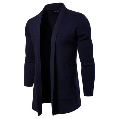 

AOWOFS mens foreign trade cardigan jacket mens European&American tide long sweater sweater YM021