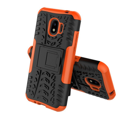 

Fivice Samsung J2 Pro 2018 Case TPU anti-fall tire pattern back clip bracket phone case