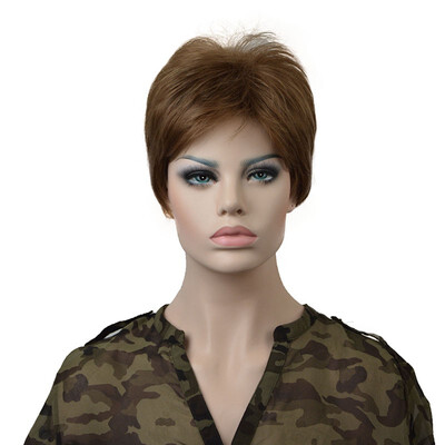 

StrongBeauty Short Brown Choppy Layers Synthetic Wig Wigs for Women Full Wigs