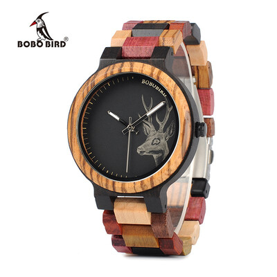 

BOBO BIRD wooden quartz pointer watch P14