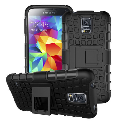

Fivice Samsung S5i9600 Case TPU anti-fall tire pattern back clip bracket phone case