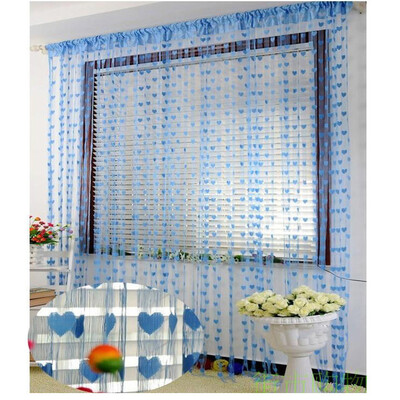 

1PC Romantic Heart Shape Line curtain living room sheer curtain small heart curtain tulle screening soft line curtain decoration