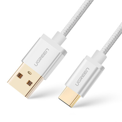 

Green Alliance Type-C data line Andrews mobile phone charging cable fast charge USB adapter charger power cord support Huawei P9 glory millet 5 music as 3 meters 20815 silver white