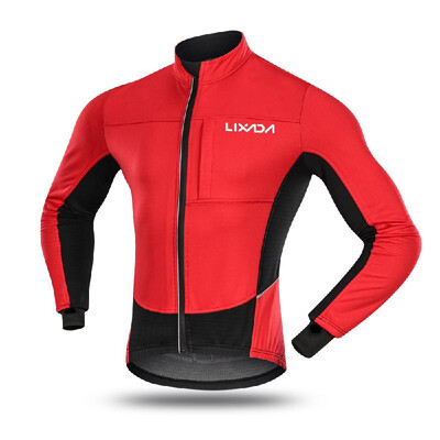 

Lixada Mens Windproof Cycling Jacket Winter Thermal Polar Fleece MTB Bike Bicycle Riding Running Clothing Sportswear Jacket Coat