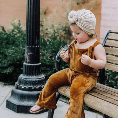 

Pretty Toddler Baby Girl Velvet Bib Pants Overalls Harem Pants Casual Leggings