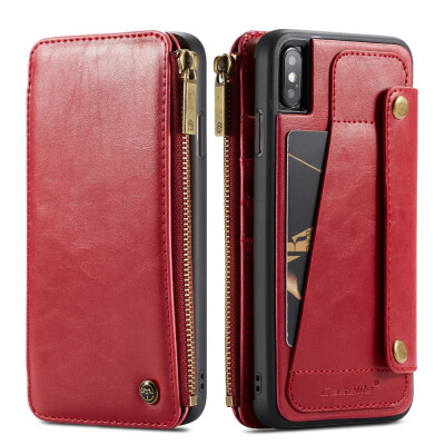 

Caseme Detachable Leather Case For iPhoneX XR  MAX Retro Wallet Flip Leather Coque Megnetic Flip Cover for iPhone8 7 6s Plus