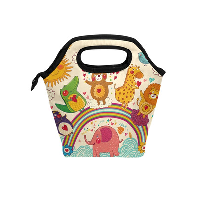

Lunch Bag Tote Bag Elephant Lion Penguin Bear Deer Dinosaur Travel Picnic Organizer Lunch Holder Handbags Lunch Bag Box