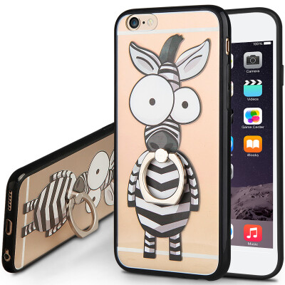 

KOOLIFE Apple 6 / 6s phone case protection iphone6s phone shell finger buckle bracket soft shell / apple 6 phone shell creative cartoon painted apple 6 anti-shelling zebra