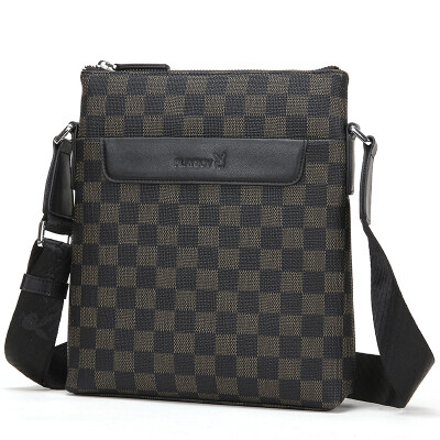 

Playboy playboy male bag Messenger bag leisure Lingge shoulder bag vertical section PBF4504-4C brown