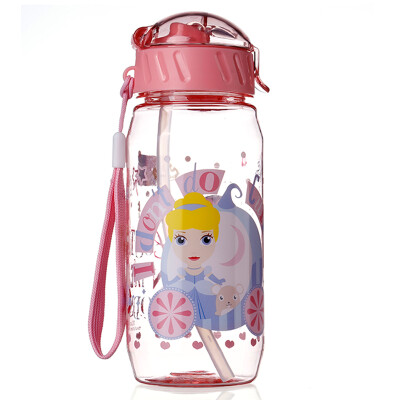 

Disney (Diet) music moving children cups plastic straw cups leakproof strap baby water bottle baby cup princess cup cup drink cup 6340 blue Mickey