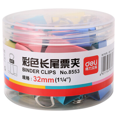 

Deli 8553 32mm color long tail clip long tail holder 24 tube