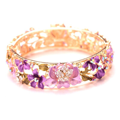 

Jewelry bracelet national style court painting butterfly love flower accessories diamond openings Bracelet Fashion accessori