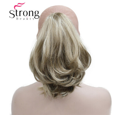 

StrongBeauty 12" Dual Use Wavy Styled Clip in Claw Ponytail Hair Extension Blonde Synthetic Hairpiece with a Jawclaw Clip
