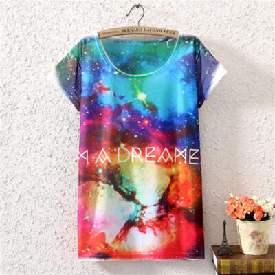 

Womens Short Sleeve Basic T Shirts Tee Summer Casual Loose Blouse Tops Shirt