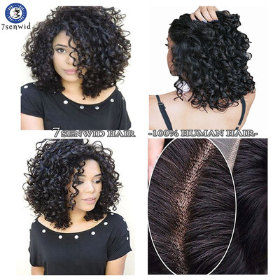 

Short BOB Deep Curly Wave Brazilian Virgin human Hair Wigs Lace Front Wigs Full Lace wigs Natural Color for Black Women