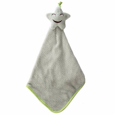 

Smiling Star Face Hanging Hand Towels Bathroom Kitchen Towel Coral Velvet Absorbent Cloth Dishcloths Kitchen Accessories