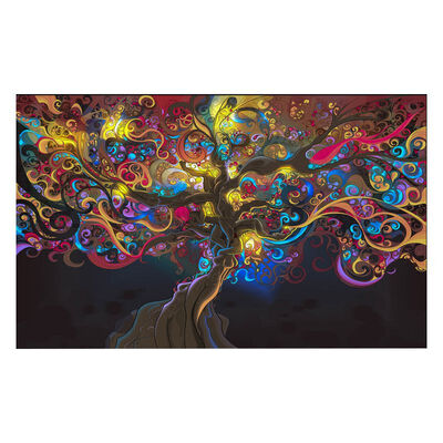 

UpperX 5 Types Cosmos Psychedelic Eye Tree Muscle Silk Cloth Art Poster Home Wall Decor Psychedelic Tree
