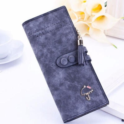 

Womens Lady Leather Card Holder Long Wallet Clutch Checkbook Zip Handbag Purse w