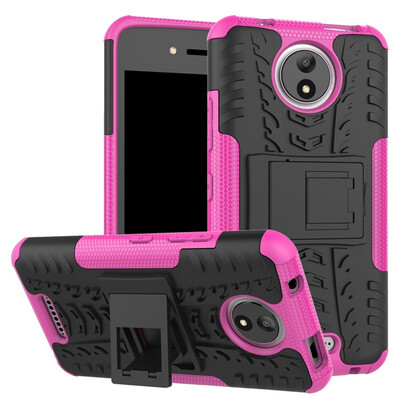 

Fivice Motorola Moto C Case TPU anti-fall tire pattern back clip bracket phone case