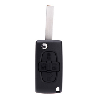 

4 Button Flip Floding Remote Key Fob Case Shell for Peugeot 1007 Citroen C8