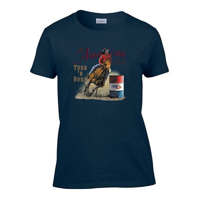 

Womens Turn N Burn Barrel Racing Cowgirl T-Shirt