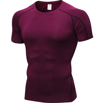 

Quick Dry Men Compression Gym Training Running Short T-Shirt Mens Sportswear