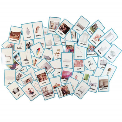 

66 pc- House Flash Cards-English word learning card&pocket size flash card for Preschool children-English Vocabulary Cards