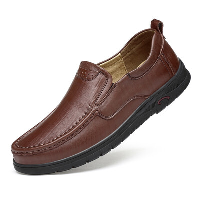 

Soft bottom soft skin middle-aged business casual leather shoes set foot middle-aged mens shoes dad shoes British mens shoes