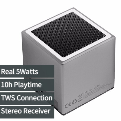 

5Watts Cube Wireless TWS Bluetooth SpeakerStereo Bluetooth Receiver Adaptor TWS-Connect a second speaker for stereo sound