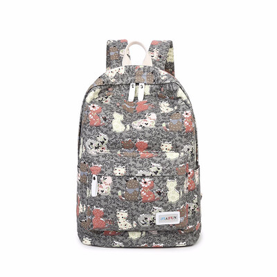

Cute Cat Printing Backpack for Girl School 14 Inch Laptop Bagpack Large Canvas Schoolbag Backpacks Women Fashion Youth Back Pack