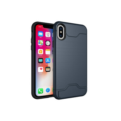 

Fivice iPhone X Case TPU all-inclusive anti-drop brushed card with bracket mobile phone case