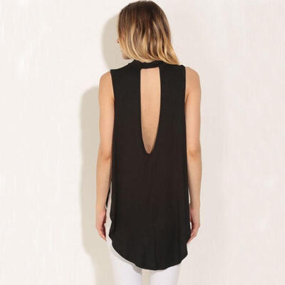 

Fashion Women Black Sleeveless Vest Tops Shirt Ladies Summer Casual Loose Blouse